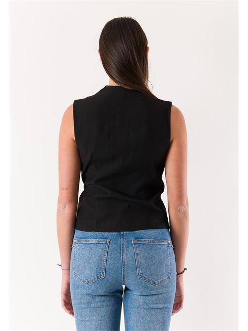 gilet con cinturina e fibbia PE26281 MESANGE | PE26281NERO