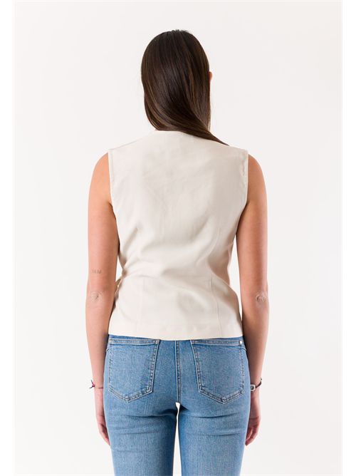 gilet con cinturina e fibbia PE26281 MESANGE | PE26281PANNA