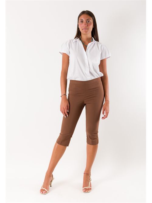 pantaloni bengalina pinocchietto PE26307 MESANGE | PE26307TABACCO