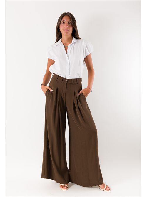 pantalone gamba larga PE26308 MESANGE | PE26308MORO