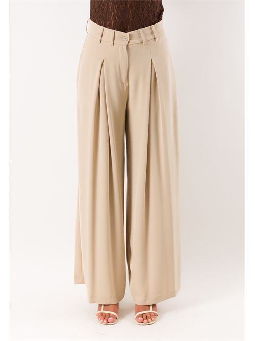 pantalone gamba larga PE26308 MESANGE | PE26308SABBIA