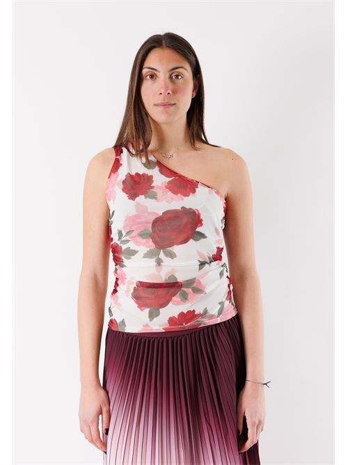 Top monospalla con stampa rose BILBO MORGAN DE TOI | BILBOMULTICOLORE