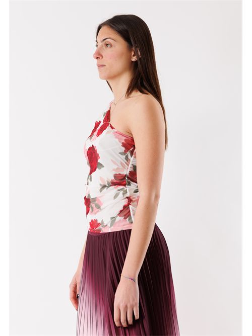 Top monospalla con stampa rose BILBO MORGAN DE TOI | BILBOMULTICOLORE