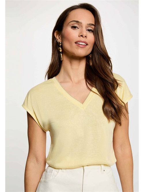 T-shirt scollo a V con dettagli in lurex DAGA MORGAN DE TOI | DAGAJAUNE CLAIR