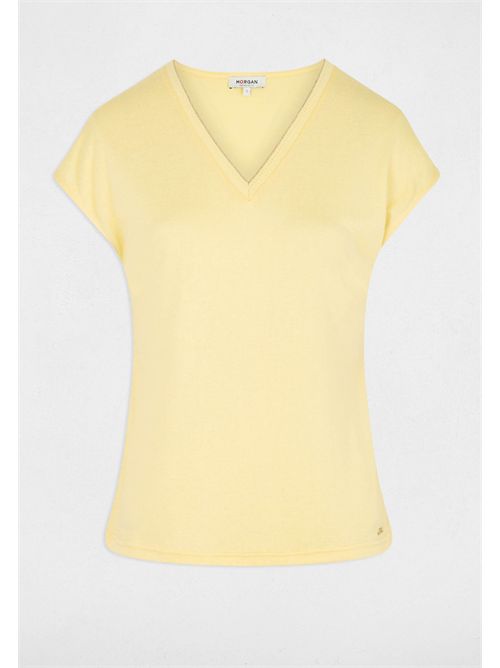 T-shirt scollo a V con dettagli in lurex DAGA MORGAN DE TOI | DAGAJAUNE CLAIR