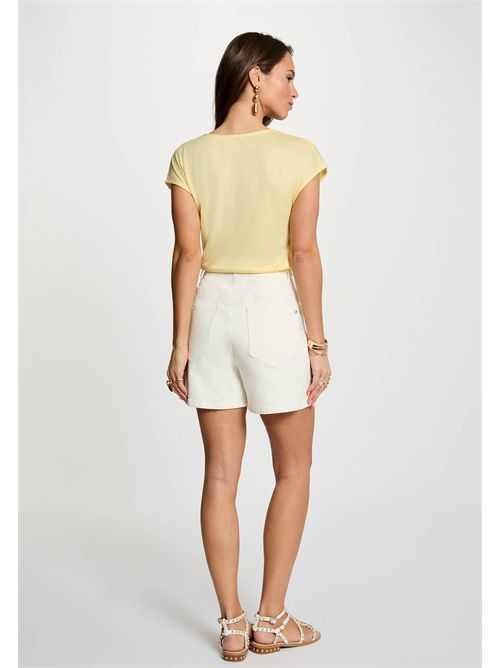 T-shirt scollo a V con dettagli in lurex DAGA MORGAN DE TOI | DAGAJAUNE CLAIR