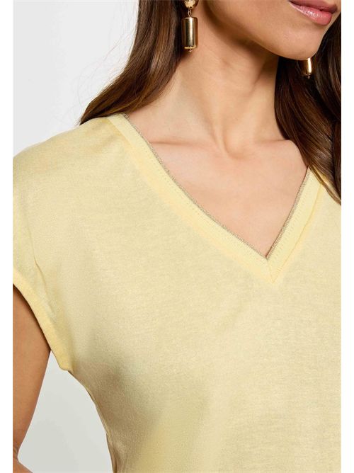 T-shirt scollo a V con dettagli in lurex DAGA MORGAN DE TOI | DAGAJAUNE CLAIR