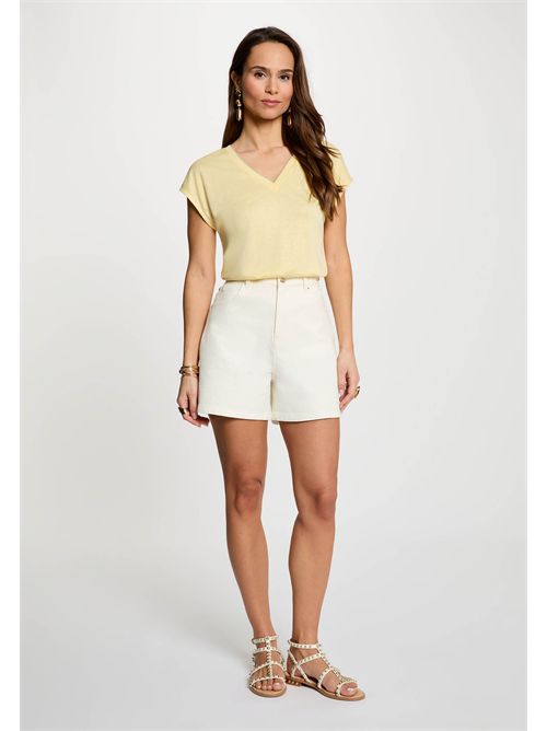 T-shirt scollo a V con dettagli in lurex DAGA MORGAN DE TOI | DAGAJAUNE CLAIR