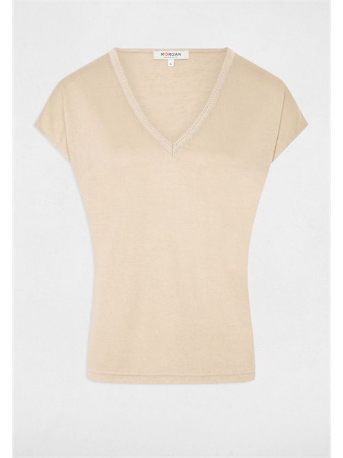 T-shirt scollo a V con dettagli in lurex DAGA MORGAN DE TOI | DAGASABLE