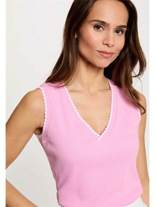 Top with contrasting V-neck DALBA MORGAN DE TOI | DALBAROSE
