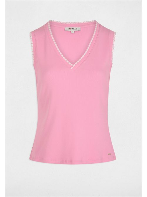 Top with contrasting V-neck DALBA MORGAN DE TOI | DALBAROSE