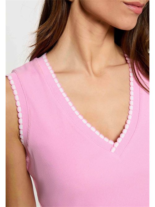 Top with contrasting V-neck DALBA MORGAN DE TOI | DALBAROSE