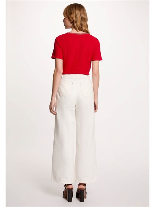 T-shirt con scollo a V a contrasto DAMA MORGAN DE TOI | DAMAROUGE