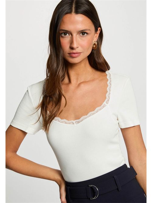 T-shirt con inserti in pizzo DAMOUR MORGAN DE TOI | DAMOURBLANC