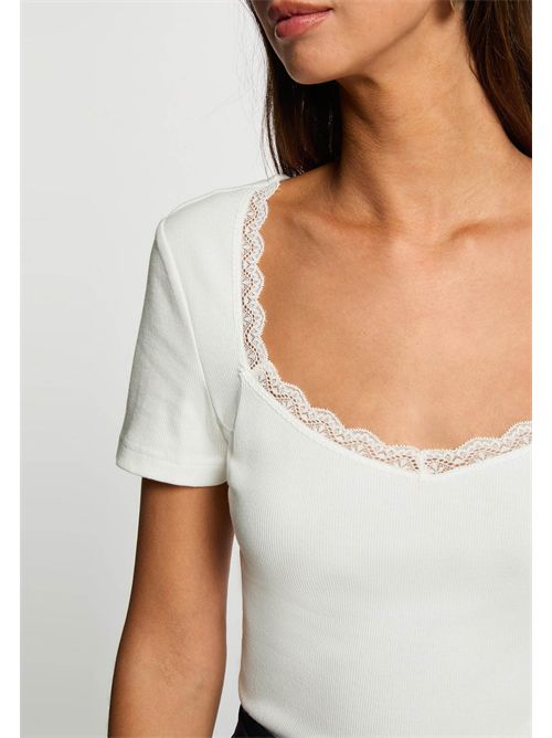 T-shirt con inserti in pizzo DAMOUR MORGAN DE TOI | DAMOURBLANC