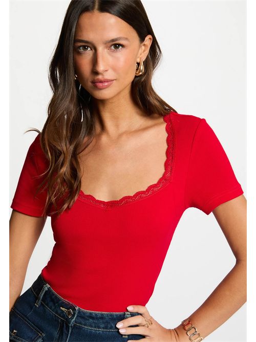 T-shirt con inserti in pizzo DAMOUR MORGAN DE TOI | DAMOURROUGE