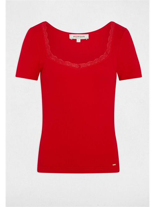 T-shirt con inserti in pizzo DAMOUR MORGAN DE TOI | DAMOURROUGE