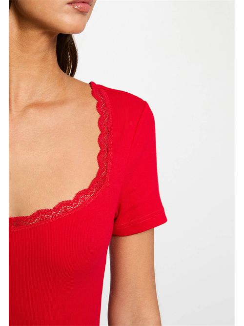 T-shirt con inserti in pizzo DAMOUR MORGAN DE TOI | DAMOURROUGE