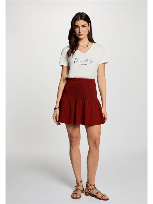 T-shirt scollo a V con scritta Paradise DBEACH MORGAN DE TOI | DBEACHBLANC