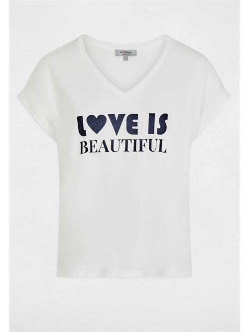 T-shirt con scritta DBEAU MORGAN DE TOI | DBEAUBLANC