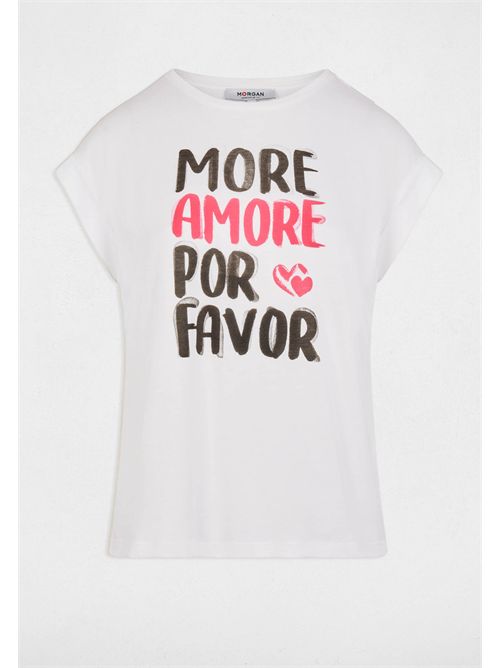 T-Shirt con scritta DFAVOR MORGAN DE TOI | DFAVORBLANC