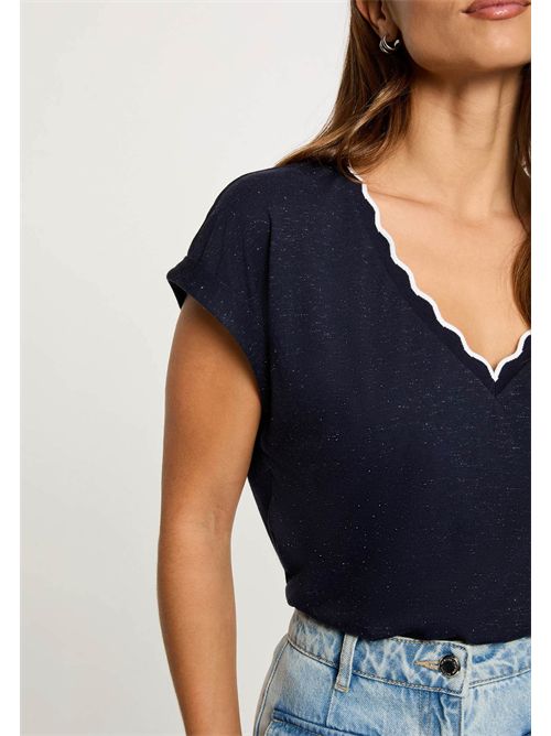 T-shirt con scollo ondulato DIANA MORGAN DE TOI | DIANABLEU MARINE