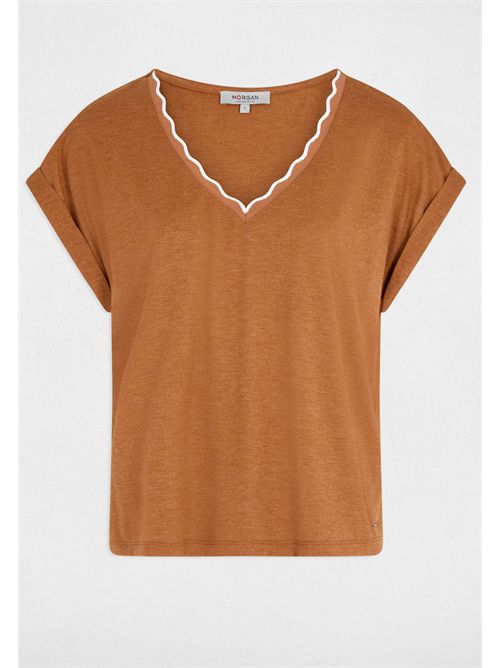 T-shirt con scollo ondulato DIANA MORGAN DE TOI | DIANACAMEL