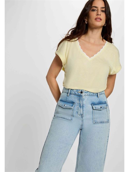 T-shirt con scollo ondulato DIANA MORGAN DE TOI | DIANAJAUNE PASTEL