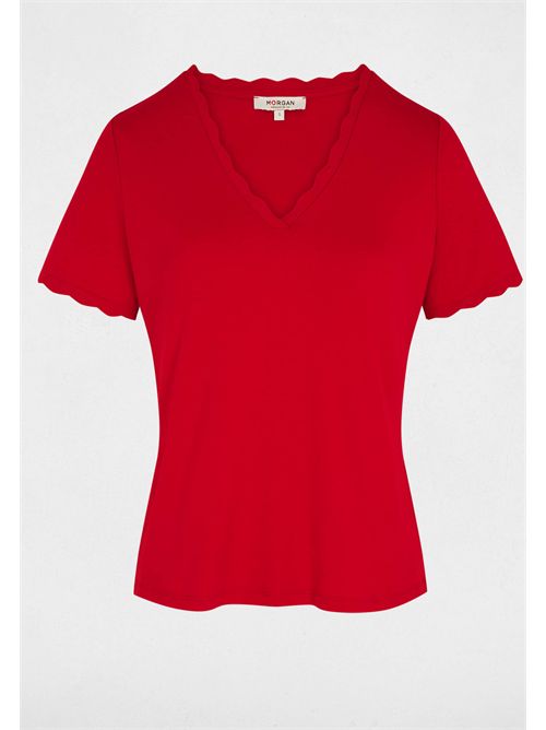 T-shirt scollo a V con profilo rifinito DIEGO1 MORGAN DE TOI | DIEGO1ROUGE