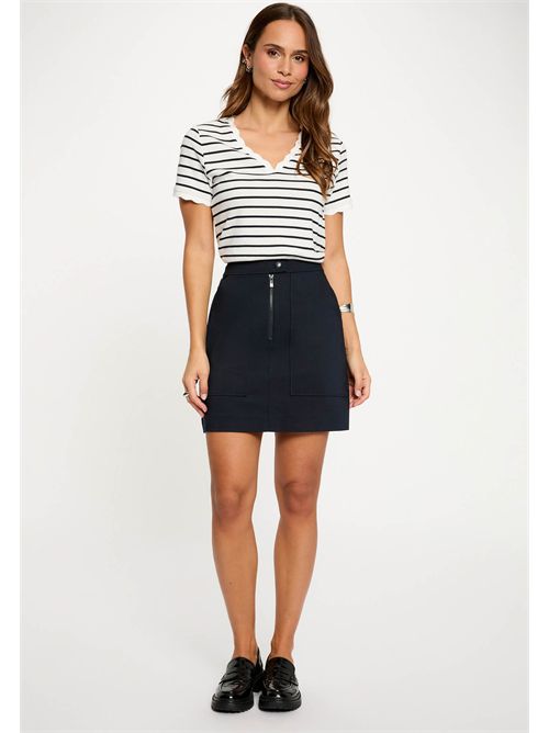 T-shirt a righe con scollo a V e profilo rifinito DIEGO MORGAN DE TOI | DIEGOBLANC