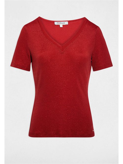 T-shirt scollo a V in lurex DIWI MORGAN DE TOI | DIWIORANGE FONCÉ