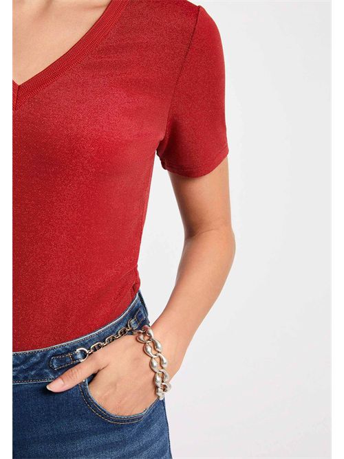 T-shirt scollo a V in lurex DIWI MORGAN DE TOI | DIWIORANGE FONCÉ