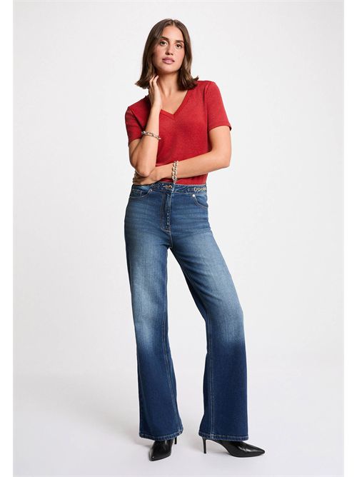 T-shirt scollo a V in lurex DIWI MORGAN DE TOI | DIWIORANGE FONCÉ