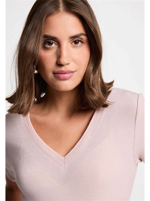 T-shirt scollo a V in lurex DIWI MORGAN DE TOI | DIWIROSE CLAIR