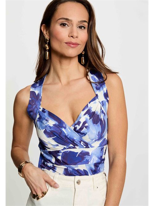 DKLASS printed top with crossover neckline MORGAN DE TOI | DKLASSMULTICOLORE