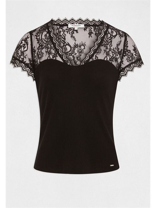 T-shirt scollo a V con dettagli in pizzo DLAMI MORGAN DE TOI | DLAMINOIR