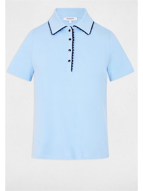 T-shirt polo con colletto a contrasto DLOLI MORGAN DE TOI | DLOLIBLEU CLAIR