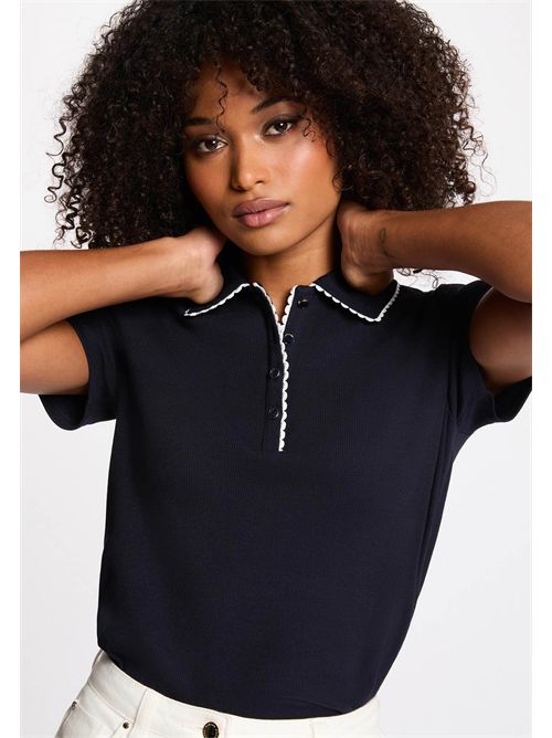 T-shirt polo con colletto a contrasto DLOLI MORGAN DE TOI | DLOLIBLEU MARINE
