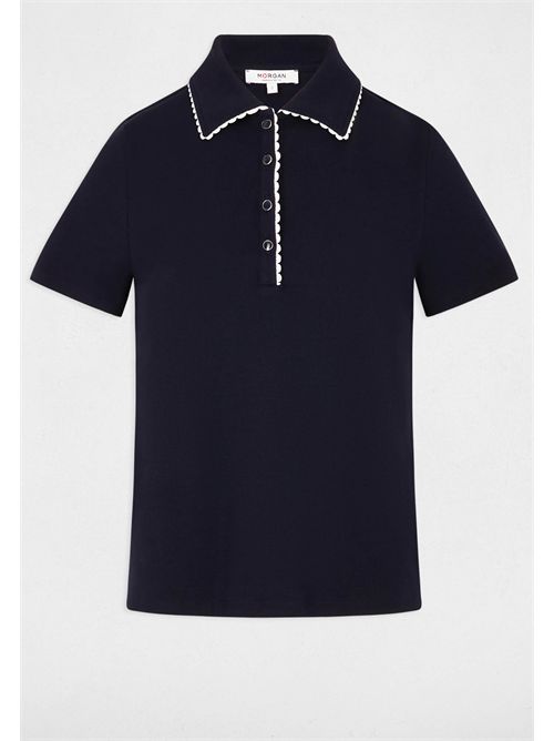 T-shirt polo con colletto a contrasto DLOLI MORGAN DE TOI | DLOLIBLEU MARINE