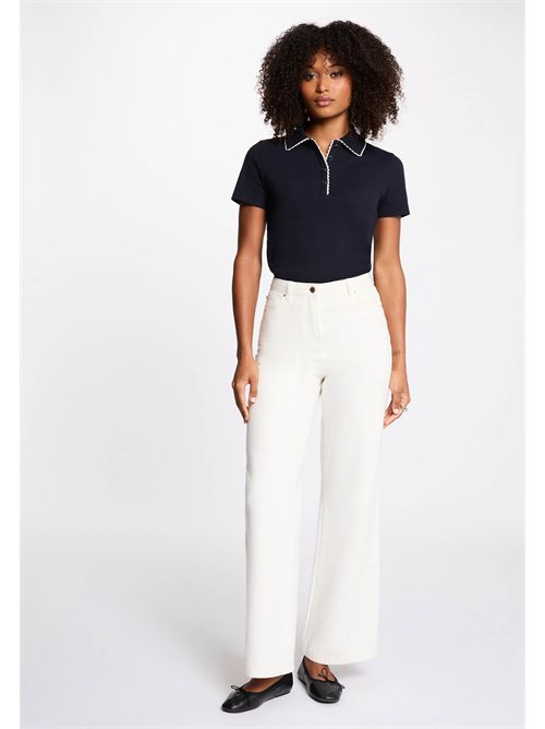 T-shirt polo con colletto a contrasto DLOLI MORGAN DE TOI | DLOLIBLEU MARINE