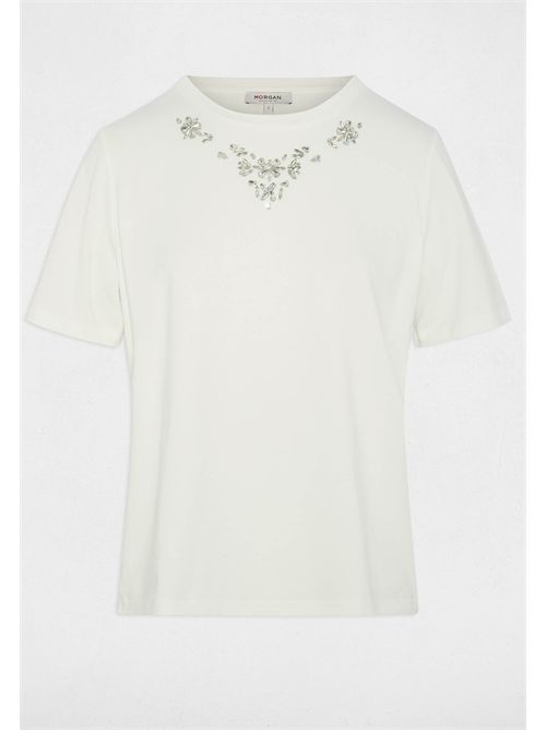 T-shirt con applicazioni gioiello DMARE MORGAN DE TOI | DMAREBLANC