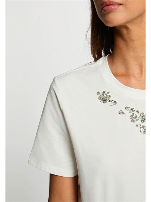 T-shirt con applicazioni gioiello DMARE MORGAN DE TOI | DMAREBLANC