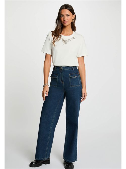 T-shirt con applicazioni gioiello DMARE MORGAN DE TOI | DMAREBLANC