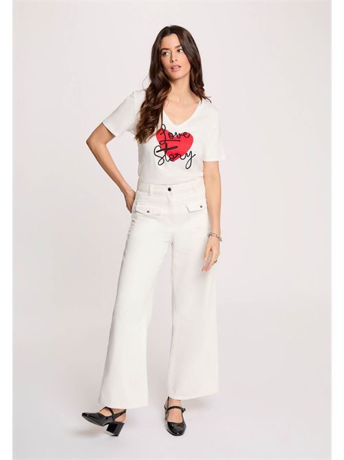 T-shirt con stampa cuore e scritta DSTORY MORGAN DE TOI | DSTORYBLANC