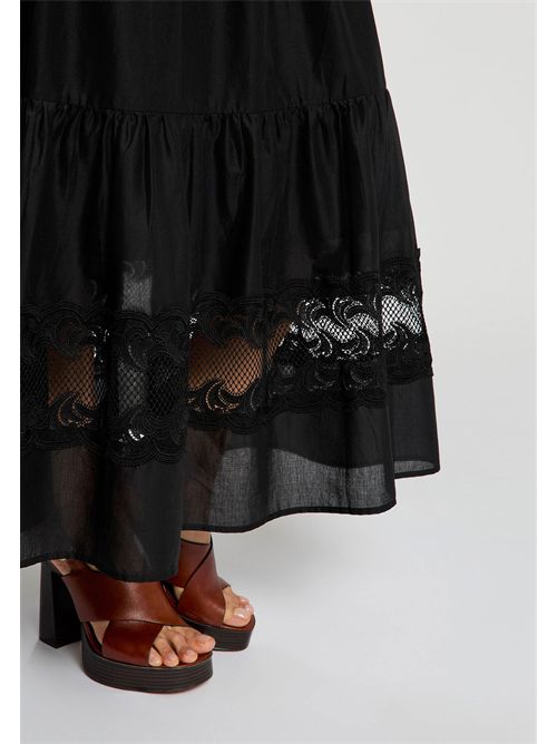 Gonna lunga con ricamo sul fondo JOPITY ( TAGLIE FRANCESI ) MORGAN DE TOI | JOPITYNOIR