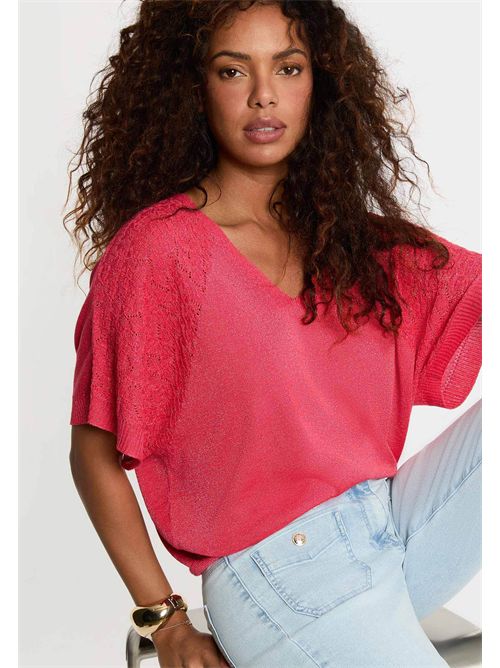 Maglia mezze maniche scollo a V MILVI MORGAN DE TOI | MILVIROUGE CORAIL