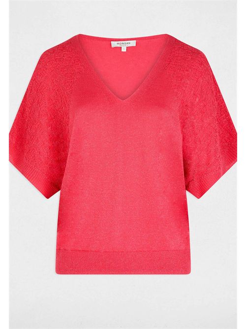 Maglia mezze maniche scollo a V MILVI MORGAN DE TOI | MILVIROUGE CORAIL