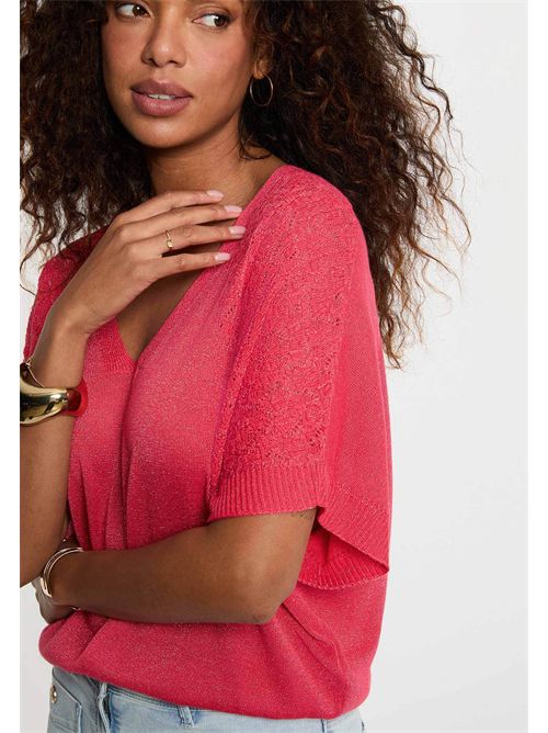 Maglia mezze maniche scollo a V MILVI MORGAN DE TOI | MILVIROUGE CORAIL