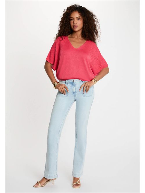 Maglia mezze maniche scollo a V MILVI MORGAN DE TOI | MILVIROUGE CORAIL