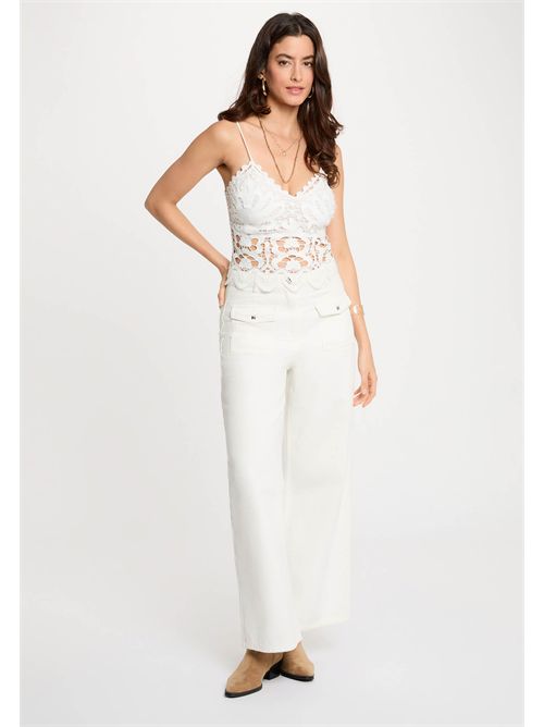 Top with floral embroidery OBEAU MORGAN DE TOI | OBEAUBLANC